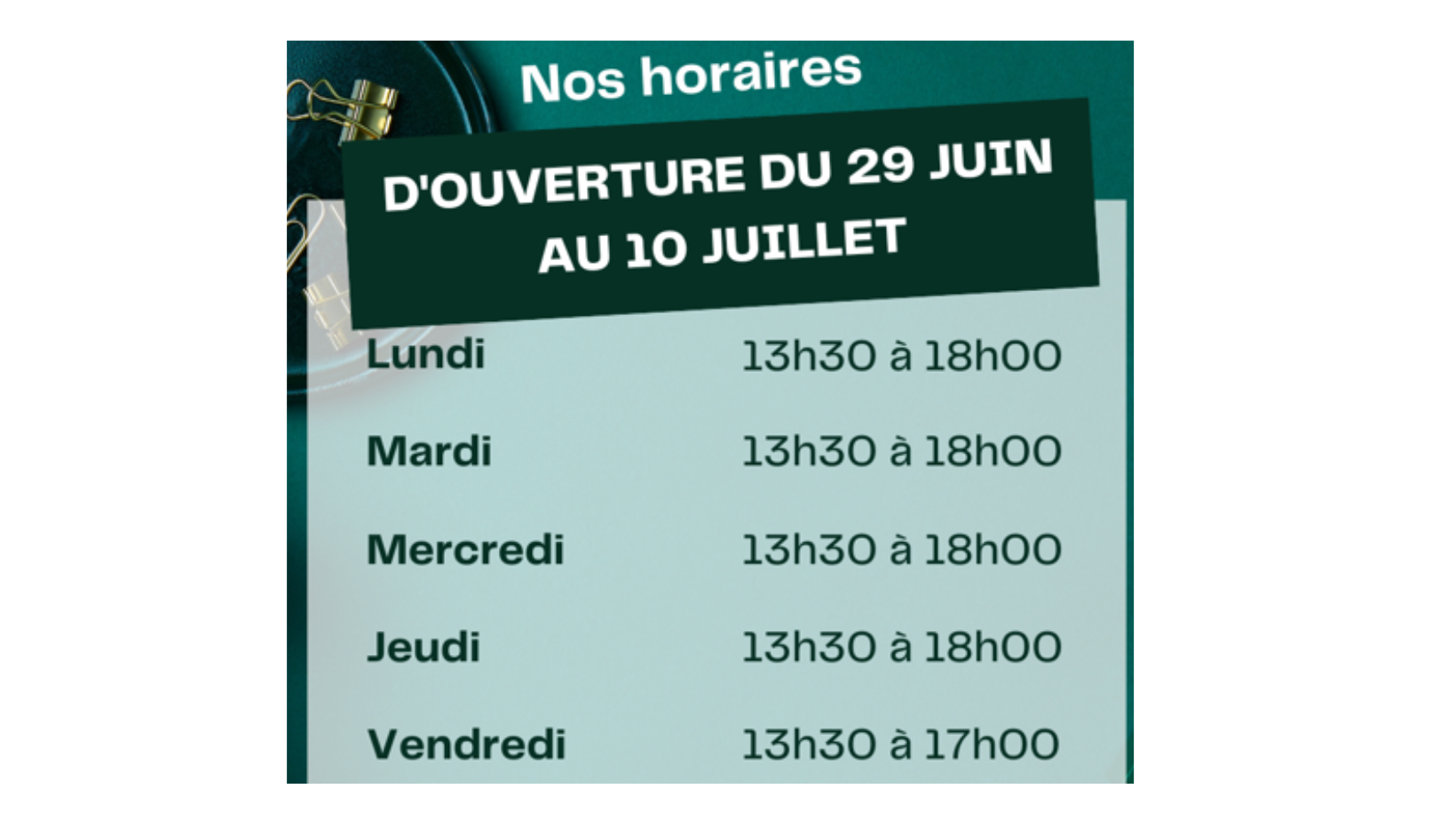 BU campus lyonnais - horaires 29 juin - 10 juillet